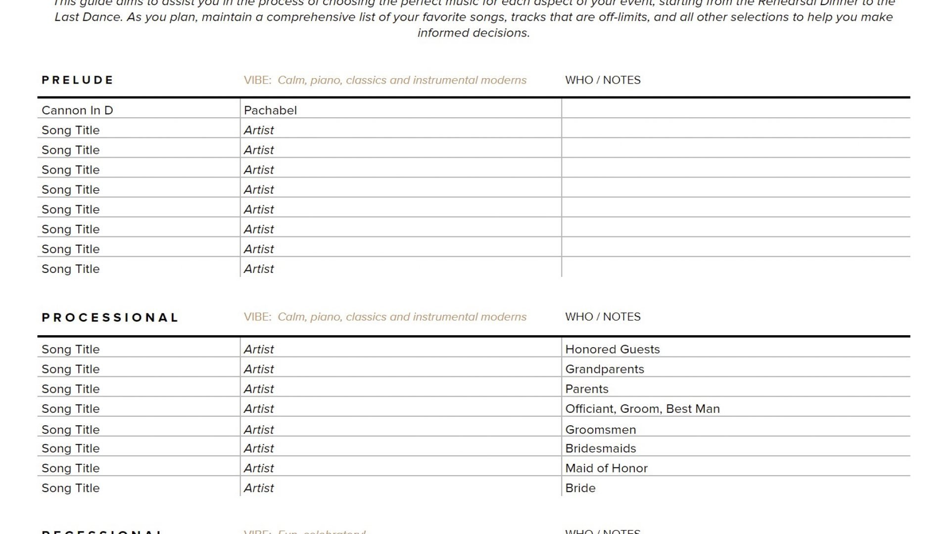 Music planner
